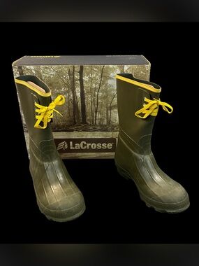 LaCrosse 12" Insulated PAC Rubber Work Boots Mens 9 Olive Green Waterproof NEW